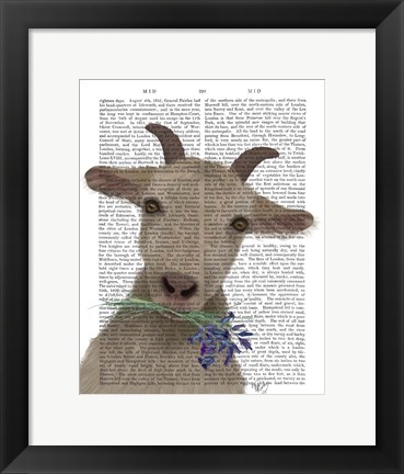 Framed Goat and Bluebells Book Print Print