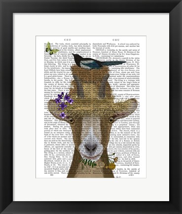 Framed Goat In Straw Hat Book Print Print