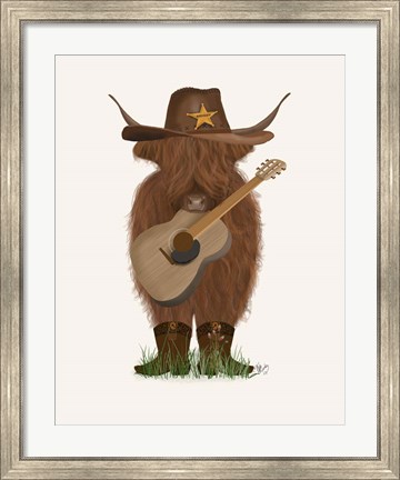 Framed Cow Cowboy Print