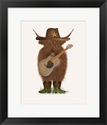 Framed Cow Cowboy Print