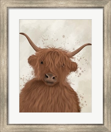 Framed Highland Cow 8, Portrait Print