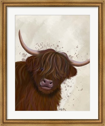 Framed Highland Cow 5, Portrait Print