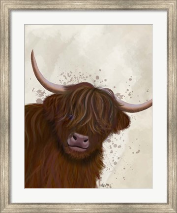 Framed Highland Cow 5, Portrait Print