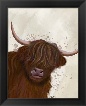 Framed Highland Cow 5, Portrait Print