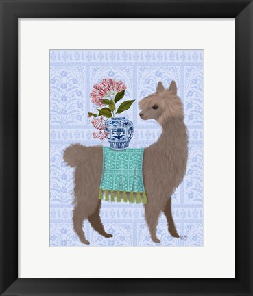 Framed Llama Chinoiserie 1 Print