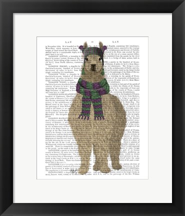 Framed Llama with Purple Scarf, Full Book Print Print