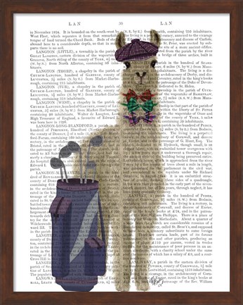 Framed Llama Golfing Book Print Print