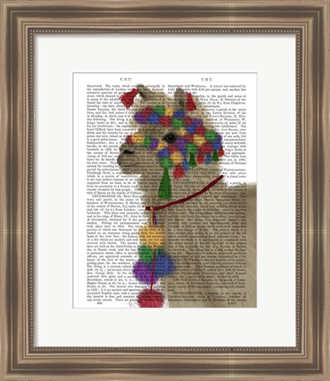 Framed Llama Traditional 2, Portrait Book Print Print