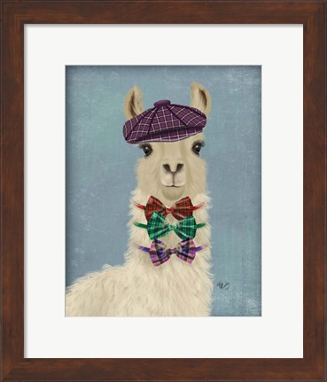 Framed Llama Dapper Print