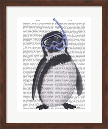 Framed Penguin Snorkel Book Print Print