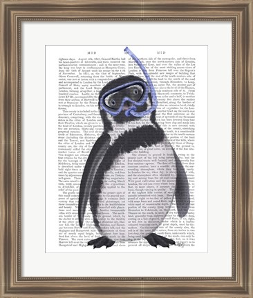 Framed Penguin Snorkel Book Print Print