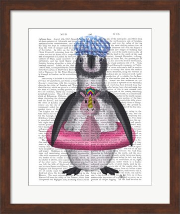 Framed Penguin Unicorn Rubber Ring Book Print Print