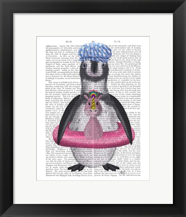 Framed Penguin Unicorn Rubber Ring Book Print Print