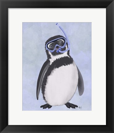 Framed Penguin Snorkel Print