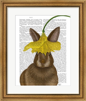 Framed Daffodil Rabbit Book Print Print