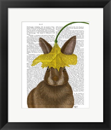 Framed Daffodil Rabbit Book Print Print