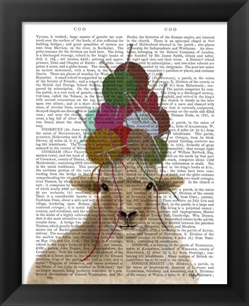 Framed Sheep with Wool Hat, Portrait Book Print Print