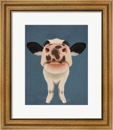 Framed Nosey Cow 1 Print