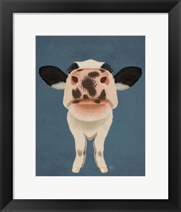 Framed Nosey Cow 1 Print