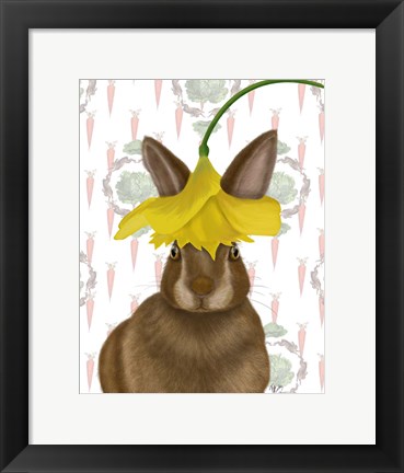 Framed Daffodil Rabbit Print