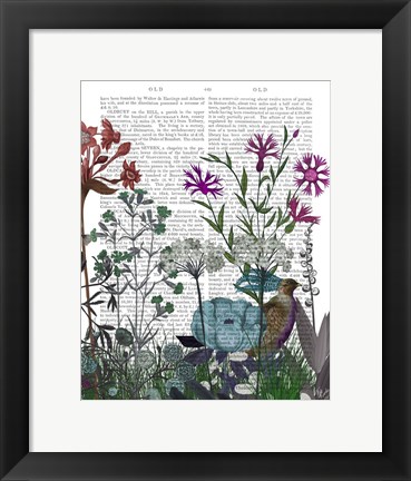 Framed Wildflower Bloom, Partridge Book Print Print