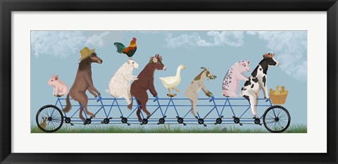 Framed Tandem Farm Animals Print