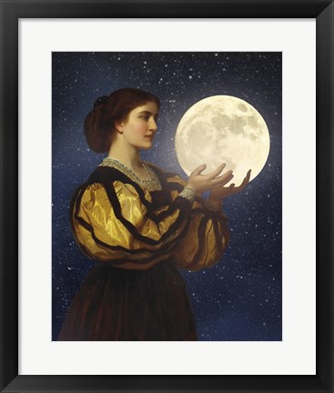 Framed Moon In Her Hands Print