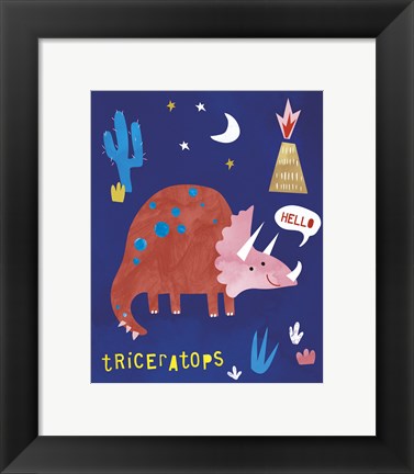 Framed Terrific Triceratops Print