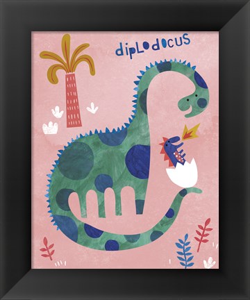 Framed Diplodocus Duo Print