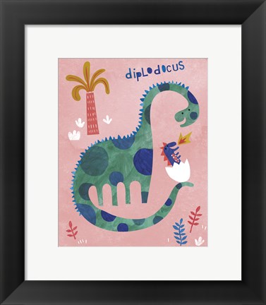 Framed Diplodocus Duo Print