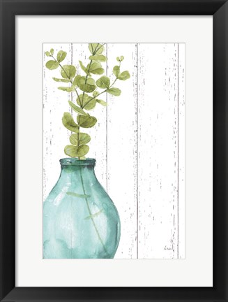 Framed Mixed Greens LXXXV Shiplap Print