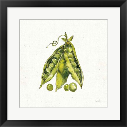 Framed Veggie Market IV Peas Print