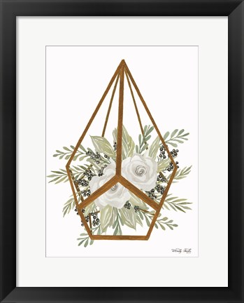 Framed Gold Geometric Diamond Print