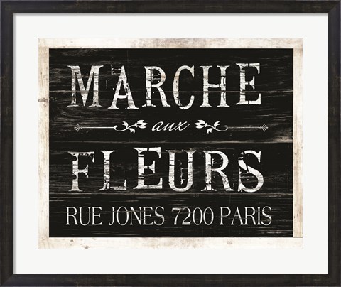 Framed Fleurs Sign II Print