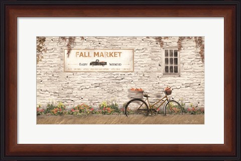 Framed Fall Market with Bike Print