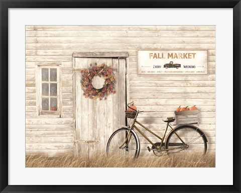 Framed Pumpkin Bicycle Print