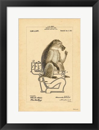 Framed Monkey in Bowl Print