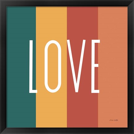 Framed Love Rainbow Retro Print