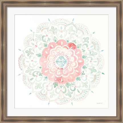 Framed Mandala Delight IV Blue Green Print