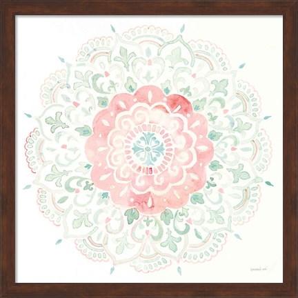 Framed Mandala Delight IV Blue Green Print