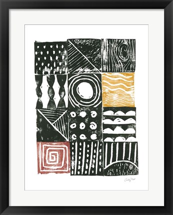 Framed Block Print I Red Yellow Print