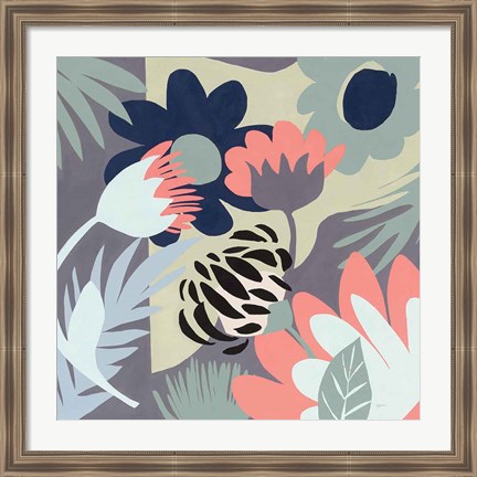 Framed Groovy Garden Mint Print