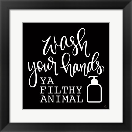 Framed Wash Your Hands Print