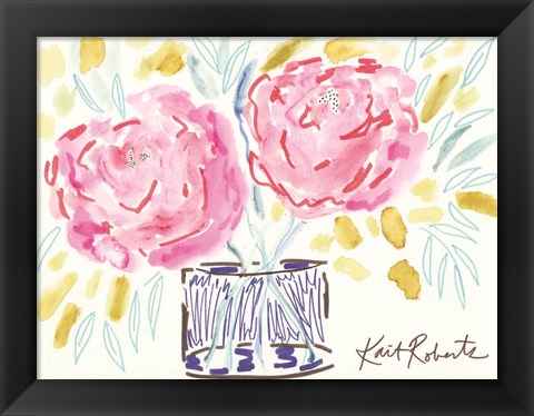 Framed Pleasant Peonies Print