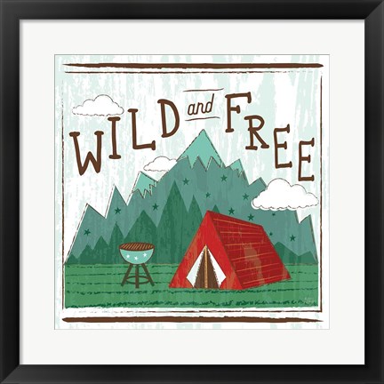 Framed Comfy Camping V Print