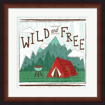 Framed Comfy Camping V Print