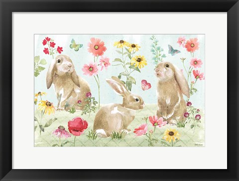 Framed Sweet Bunnies I Print