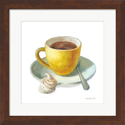 Framed Wake Me Up Coffee IV on White Print