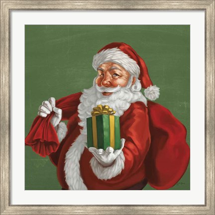 Framed Holiday Santa I Print