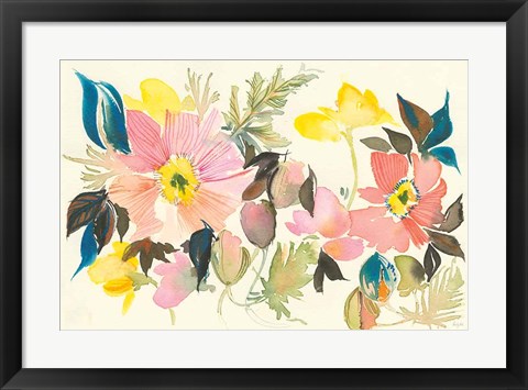 Framed Pastel Garden I Print